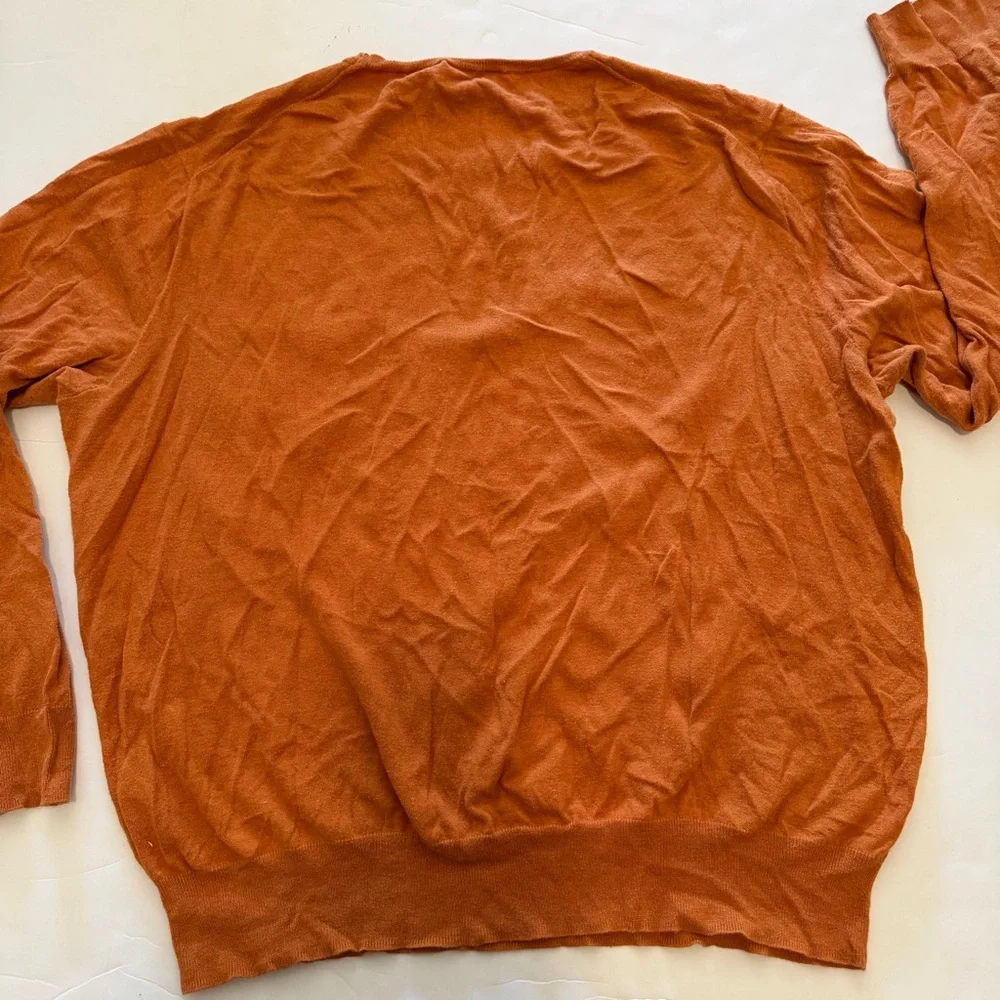 Vintage Polo Ralph Lauren Orange Crewneck Knit Cotton Sweater Size L